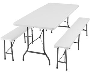 Tectake 404527 tavolo da campeggio pieghevole - bianco