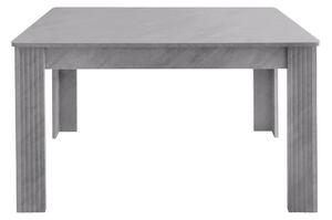 Tavolo da Pranzo Moderno Allungabile Stile Contemporaneo con Struttura in Legno di Quercia, Effetto Cemento, Grigio