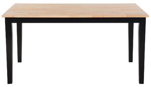 Set da pranzo in legno massello Nero con piano in legno chiaro a 6 posti 150 x 90 cm moderno scandinavo Beliani