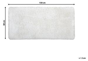 Tappeto Shaggy Tappeto a pelo lungo Solido Poliestere Bianco Rettangolare 80 x 150 cm Beliani