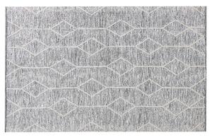 Tappeto grigio con lana beige misto cotone 140 x 200 cm moderno geometrico intrecciato a mano a trama piatta Beliani