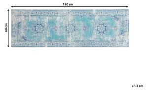 Tappeto passatoia Blu 60 x 180 cm Orientale Distressed Soggiorno Camera da Letto Beliani