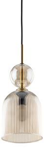 Lampada a sospensione SOPHIA con cavo 1xE14/10W/230V Nero/Beige fumé