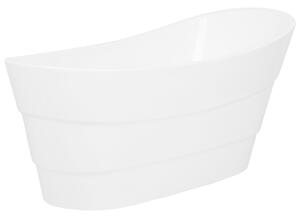 Vasca da bagno bianca in acrilico ovale con troppopieno sistema freestanding moderna Beliani