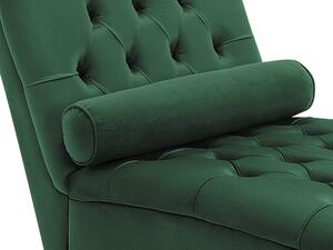 Chaise longue in velluto verde Chesterfield con bottoni da salotto moderna Chaise gambe in legno Beliani