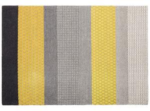 Tappeto 160 x 230 cm in lana colore grigio e giallo per camera da letto soggiorno Beliani