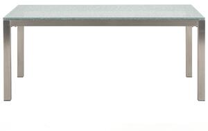 Tavolo da giardino Piano tavolo in vetro incrinato 180 x 90 cm Struttura in acciaio a 6 posti Beliani