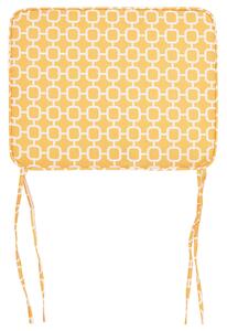 Set di 2 cuscini per sedili da esterno giallo con motivo geometrico legato con corde resistenti ai raggi UV Beliani