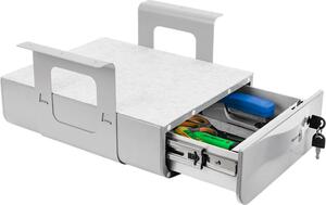 Cassetto da posizionare sotto la scrivania, organizer da scrivania, organizer da ufficio da posizionare sotto la scrivania, cassetto organizer da appendere sotto il tavolo per ufficio, casa, scuola, Spacetronik SPB-121W bianco