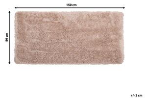 Tappeto ad tappetino Shaggy Beige con cotone 80 x 150 cm Rettangolare a pelo lungo trapuntato Beliani