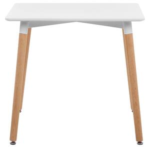 Tavolo da pranzo piano bianco gambe in legno chiaro quadrato 80 x 80 cm moderno scandinavo Beliani