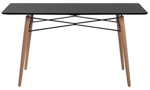 Tavolo da pranzo in legno chiaro piano Nero 140 x 80 cm moderno scandinavo Beliani