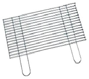Griglia Doppia per Barbecue 40x60 cm con Piedini in Filo di Ferro Cromato Made in Italy