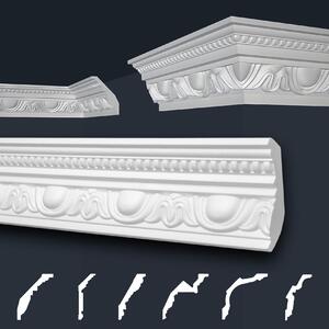 Stucchi in gesso bianco con motivo, pannelli in polistirene espanso sagomati, modanature per soffitti della serie "B" di Marbet