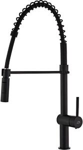 Rubinetto da cucina RHEA nero con molla, bocca mobile, risparmio idrico, montaggio intuitivo, modello BLD_76SD