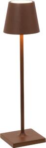 Lampada a led da tavolo Poldina Pro Micro Corten ricaricabile e dimmerabile con batteria fino a 12 ore