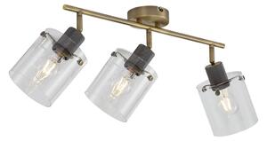 Faretto da soffitto di design bronzo con vetro trasparente 3 luci - Domo