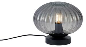 Lampada da tavolo di design nera con vetro fumé - Mochi
