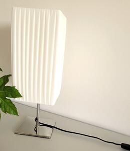 Lampada da tavolo plissettata con attacco E27 con base cromata