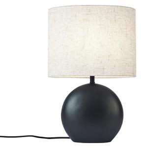 Lampada da tavolo Japandi nera con paralume in lino - Timo