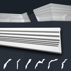 Stucchi in gesso bianco con motivo, pannelli in polistirene espanso sagomati, modanature per soffitti della serie "B" di Marbet