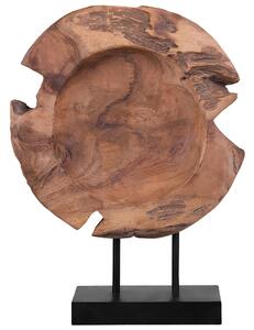 Figura decorativa Pesce Legno Chiaro Teak 41 x 31 cm Stile Rustico Beliani