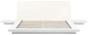 Letto in Legno di colore Bianco Stile Giapponese con Rete a Doghe 160 x 200 cm camera da letto Beliani