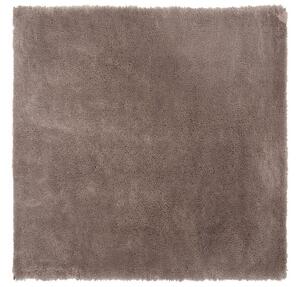 Tappeto Shaggy in cotone marrone chiaro in misto poliestere 200 x 200 cm soffice pelo denso Beliani