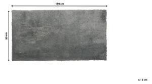 Tappeto shaggy in misto cotone e poliestere grigio 80 x 150 cm soffice pelo denso Beliani