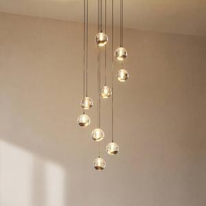 Lampada a sospensione in vetro Hayley Lucande, Chiaro / Trasparente, Soggiorno / Sala da pranzo, Vetro, Moderno, Lampada a sospensione