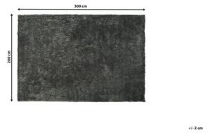 Tappeto Shaggy in cotone grigio scuro in misto poliestere 200 x 300 cm soffice pelo denso Beliani