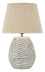 Lampada da tavolo color crema con paralume in tessuto in poliresina (altezza totale 55 cm) Oblix – Mauro Ferretti