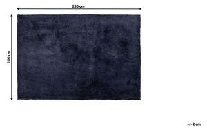Tappeto shaggy in misto cotone e poliestere blu 160 x 230 cm soffice pelo denso Beliani