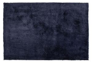 Tappeto Shaggy in misto cotone e poliestere blu 140 x 200 cm a pelo soffice e denso Beliani