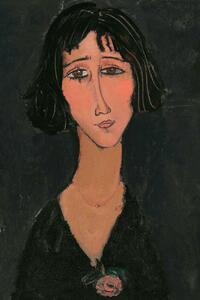 Riproduzione Margherita Jeune Femme a la Rose - Amedeo Modigliani, (26.7 x 40 cm)