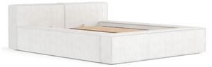 Letto matrimoniale imbottito color crema con contenitore e rete inclusi 160x200 cm Voliera – Maison de Rêve