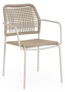 Sedia da esterno beige/di colore naturale in metallo Jable – Bizzotto
