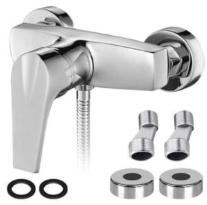 Miscelatore doccia monocomando - Rubinetto doccia in ottone - Finitura cromata - Attacco 15 mm - Per bagno