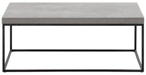 Tavolino Grigio Effetto Cemento Gambe in Metallo Nero 100 x 60 cm Rettangolare Industrial Glam Beliani