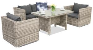 Mobili da giardino in technorattan Roma Apetito 4 Garden Point grigio