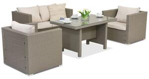 Mobili da giardino in technorattan Roma Apetito 4 Garden Point grigio chiaro