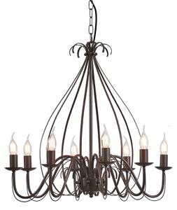 Lampadario classico marrone ruggine a 8 luci - Giuseppe