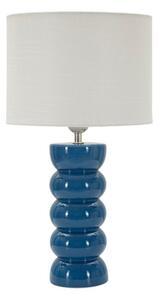 Lampada da tavolo bianca/blu in ceramica con paralume in tessuto (altezza totale 46 cm) Torr – Mauro Ferretti