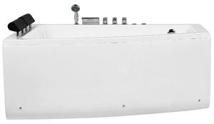 Vasca da bagno ad angolo Vasca Idromassaggio in acrilico bianco 182 x 121 cm Vasca a versione destra con poggiatesta Beliani