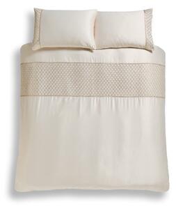 Set copripiumino e federa beige in microsatinato per letto matrimoniale e per letto esteso 230x220 cm Deco Sequin – Catherine Lansfield