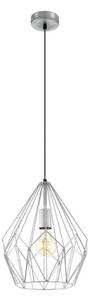 Sospensione Rustica-Country Cartlton Acciaio Argento 1 Luce E27