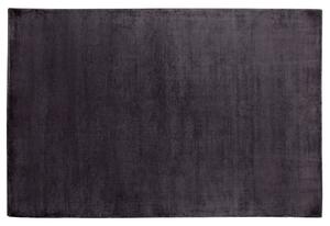 Tappeto in viscosa grigio scuro 140 x 200 cm a pelo corto capitonné moderno Beliani