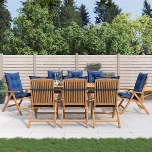 Sedie da Giardino Reclinabili con Cuscini 8 pz in Legno di Teak