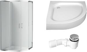 Set box doccia Deante Funkia KYP_051K, piatto doccia semicircolare Deante Standard New KTA_053B, NHC_025C