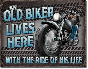 Cartello in metallo Old Biker - Ride